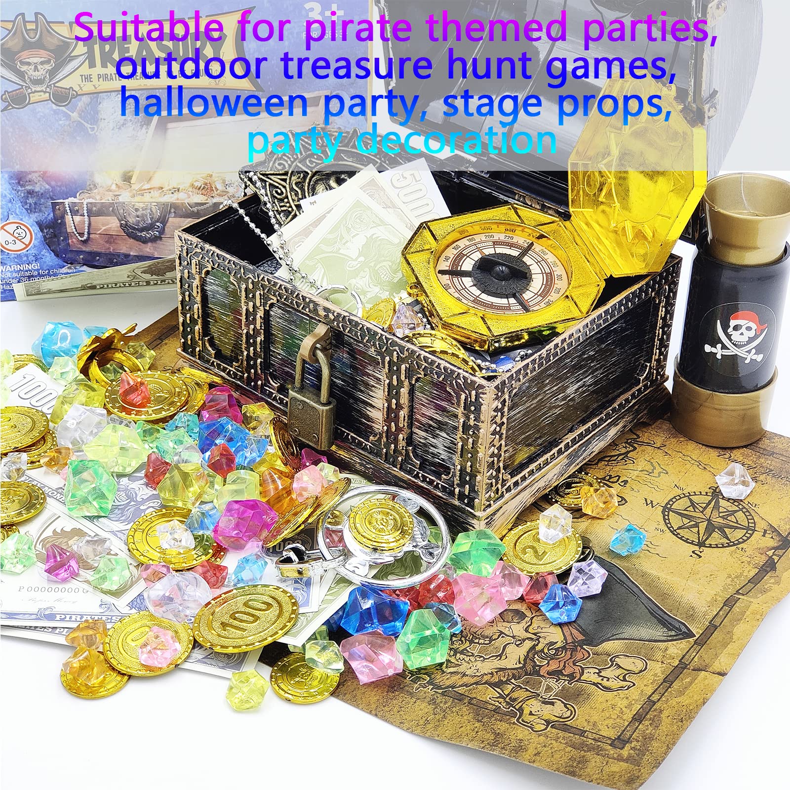 Amazon.com: Dronside 177 Pieces Kids Pirate Treasure Chest